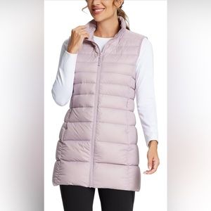 BALEAF Women's Ultra-lightweight Long Down Vest Packable Water Resistant